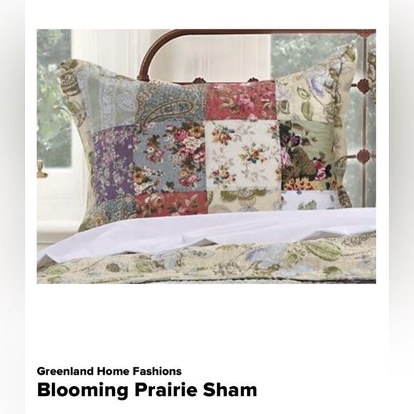 Greenland Home Fashions Blooming Prairie Floral Patchwork 2 King Shams EUC - Picture 8 of 8